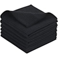 Miniatyrbillede 1 af 5: Sorte Mikrofiber Køkkenklude, Superabsorberende Køkkenrengøringsklud, Viskestykker Bløde Vaskbare Køkkenklude 30cm x 30cm 6-pak