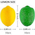 Miniatyrbillede 2 af 5: 20 stk. kunstige citroner og lime, falske frugtcitroner til hjem, køkken, festdekoration, 3' x 2' gulgrøn