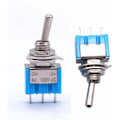 Miniatyrbild 3 av 5: 10 st Blå Mini PÅ/AV Växelströmbrytare 3 Terminaler 2 Lägen SPDT Metall Vippströmbrytare AC 125V 6A för Bil Lastbil Båt MTS-102