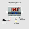 Miniatyrbilde 3 av 5: Digital Temperaturkontroller Display Termostat Kontrollbryter og Termistorsensorer Temperaturprobe (220V 1500W)
