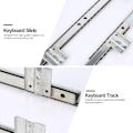 Miniatyrbilde 2 av 5: Skrivebordskuffskinne for tastatur, skrivebordsskuff, glideskinne, justerbar stål sidemontering, passer under skrivebord, datamaskin glideskinne