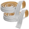 Miniatyrbild 3 av 3: 2 rullar tapetbård 3D vägglist kantbård kantremsa självhäftande väggdekal {FW} Vit White 228.00X4.00X0.50CM