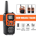 Miniatyrbillede 3 af 5: 22-kanals håndholdt walkie-talkie radio, 10 km rækkevidde, UHF 400-470 MHz, dobbeltbånd, lang rækkevidde SortOrange