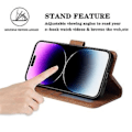 Miniatyrbilde 4 av 5: Lommebokdeksel i lær for iPhone 14 13 12 11 Pro Max Xs Max Xr X Se2022 8/7/6/6s Plus Flip Kortplass Mobilskall Deksel iPhone 14 Pro Brun