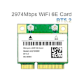 Miniatyrbillede 3 af 5: XJ-Ax210hmw Wifi Kort+antenne Wifi 6e Mini Pci-e Ax210 802.11ax/ac 2.4g/5g/6ghz Bt5.2 Trådløs Adapter