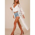 Miniatyrbilde 2 av 5: Dame Badedrakt Cover Up Badedrakt Kimono Lang Strandkjole Blomstrete Blonde Bikini Badetøy Solbeskyttelsesklær