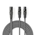 Pikkukuva 1 / 3: XJ-Balansoitu äänikaapeli | XLR 3-nastainen uros | 2x XLR 3-nastainen naaras | Nikkelipinnoitettu | 1,50 m | Pyöreä | PVC | Tummanharmaa | Pahvikotelo