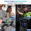 Pikkukuva 5 / 5: 2 kpl kierrekierrekaapeli Lightning, 0,9 m iPhone-latauskaapeli autoon