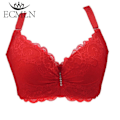 Miniatyrbillede 3 af 4: 80-105 C/D Dame BH Plus Størrelser Super Push Up Bralette Blondeundertøj Sexet Undertøj Bøjle Vinrød Wine red 90C