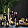Miniatyrbillede 2 af 5: XJ-6 stk. Lanterne med LED-lys, sorte lyslanterner til jul