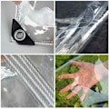 Miniatyrbild 3 av 4: Genomskinlig presenning för utomhusbruk med öljetter i PVC-plast, vattentät, rivsäker, vindtät, idealisk för växter, växthus, tak, mått: 1,1 m x 2,9 m