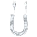 Miniatyrbillede 1 af 5: XJ-USB A til USB-C Spiralkabel 5A Hurtigopladning 1,5m Hvid