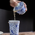 Miniatyrbillede 1 af 5: 250ml Blå og Hvid Porcelæn Te Kande Twa Maker Justice Kop Håndlavet Keramisk Te Cha Hai Te Kop Kung Fu Te Service Ceremoni
