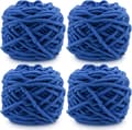 Hæklegarn 4xHæklegarn til Hækling, Blødt Chunky Garn til Garnprojekter classic blue