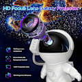 Miniatyrbilde 3 av 5: Galaxy Rocket Astronaut Projeksjonslampe med 12+1 Utskiftbare Filmer, 360° Roterende Linse - Perfekt for Stue, Soverom, Spilleområde - USB