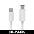 Miniatyrbilde 1 av 3: USB-C til Lightning Kabel iPhone Hurtiglader 2M Hvit 10-pakning