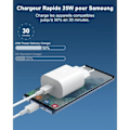 Miniatyrbilde 4 av 4: 25W USB-C Hurtiglader for Samsung A13 A14 A33 A34 A53 A54 4G-5G, S23 S22 S21 S20 FE-Plus-Ultra, Superrask Ladeadapter263