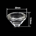 Miniatyrbillede 5 af 5: 10 stk. 20 mm 1W 3W 5W LED-stribe LED-linse 5 30 45 60 graders optisk PMMA LED-linse reflektor kollimator til E27 MR16 GU10 spotlys