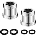 Miniatyrbillede 1 af 5: 2 stk. Metal Vandhaneadapter 20mm Han til 22mm Han Forlænger Vandhaneperlator Adapter Tilslutning