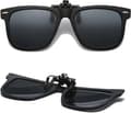 Clip-on solglasögon för barn, polariserade UV400-linser, passar receptbelagda glasögon, utomhusbruk, svart, 48 mm linsbredd