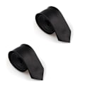 Miniatyrbillede 1 af 2: 2-pak Smal / Slim Modern Slips - Sort Black Sort