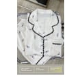 Miniatyrbillede 1 af 5: Dame Pyjamassæt Forår Sommer 2 Dele Sløjfe Print Pyjamas Faux Silke Satin Nattøj Kortærmet Pijama Mujer Pjs Homewear