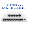 Miniatyrbilde 5 av 5: XJ-5 Port Gigabit Databryter, nettverkshub, desktop Ethernet-splitter, plug & Play skjermede porter vifteløs