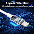 Miniatyrbilde 2 av 5: XJ-Kablede hodetelefoner for iPhone med Lightning-kontakt [Apple MFi-sertifisert] (innebygd mikrofon og volumkontroll)