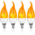 Miniatyrbillede 1 af 5: XJ-4-pak 3W E14 LED-pære med flammeeffekt, 3 lystilstande, dekorativ pære