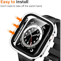 Miniatyrbillede 3 af 5: 2-pak Apple Watch - etui 44 mm Serie 6/5/4 med indbygget skærmbeskytter, hårdt PC-etui lige kant Anti-Scratch ridsefast 44 mm (sølv) sølv
