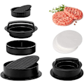 Miniatyrbilde 1 av 4: XJ-Hamburgermaskin - 3 i 1, Fylt Burger, Non-stick, Grillverktøy