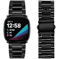 Pikkukuva 2 / 5: Ranneke yhteensopiva Fitbit Sense 2 -rannekkeen ja Fitbit Versa 4 -rannekkeen kanssa, Kiinteä ruostumaton teräs Fitbit Sense/Versa 3 -metalliranneke, Vaihtoranneke...