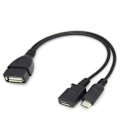 Pikkukuva 2 / 5: Mini Micro USB OTG -sovitin, virranjakaja Y-kaapelilla Micro 5-nastainen uros/naaras, puhelintarvike