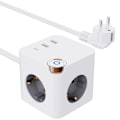 Miniatyrbillede 1 af 4: XJ-EU-standard stikadapter, stikdåse med USB-porte, stikforlænger