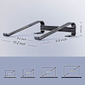 Miniatyrbillede 4 af 5: XJ-Laptopstativ til skrivebord, Soqool computerstativ til skrivebord, ventileret ergonomisk aluminium bærbar computer stativ kompatibelt med Macbook Air Pro