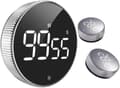 Magnetisk digital kökstimer - Stor digital kökstimer med LED-nedräkningsdisplay (silver)