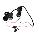 Miniatyrbilde 5 av 5: XJ-Vanntett motorsykkel SAE til USB-kabeladapter Dobbelportuttak Adapter, for smarttelefoner, nettbrett, GPS