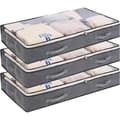 Pieces Storage Boxes for Under the Bed, Foldable Clothes Bags 75L Large Storage Containers with Transparent Window Handle