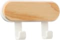 Self-Adhesive Wooden Hook for Wall, Multifunctional Hanger for Keys, Towels, Clothes, White - 3-pack