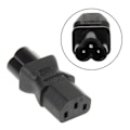 Miniatyrbillede 2 af 5: IEC 320 C13 Hun Til C6 Han 3-Pin Kløverblad Stik Konverter AC Strømadapter