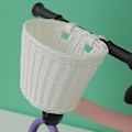 Miniatyrbillede 2 af 2: Håndvævet Cykelkurv Stor Kapacitet Stærk Bæreevne Nem Installation Cykelstyr Foran