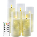 Miniatyrbilde 1 av 5: XJ-kakoya Flammeløse LED-lys med timer 5 stk. flimrende flammeløse Cand