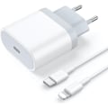 Pikkukuva 1 / 5: 20W USB C Pikalaturi ja 1M Lightning-kaapeli Virtalähde Pikalataus iPhone 14/14 Pro/14 Pro Max/13/12/11/XR/XS/X/iPad, AAFGVC