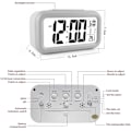 Miniatyrbild 2 av 3: XJ-Digital väckarklocka, LED-väckarklocka med temperatur, snooze-funktion, 12/24h-omvandling, kalender, för sovrum, kontor, kök (batteridriven)