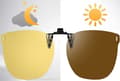 Clip-on solglasögon 2-pack polariserade uppfällbara UV-skydd för förare och utomhusbruk Unisex Variabel nyans