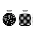 Miniatyrbilde 2 av 5: XJ-Air Fryer Silikoninnlegg 8 Tommer Runde 7.5 Tommer Firkantede Matter Svart