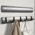 Miniatyrbillede 1 af 5: 2 stk. vægmonterede metal knagerækker med 5 foldbare kroge, aluminiumsvæg