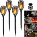 2025 Vattentäta Solarflamljus - 12 LED Solfackellampor med Fladdrande Låga - 4-pack