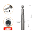 Miniatyrbilde 1 av 5: XJ-Deep Sekskantmuttertrekker Bor Sekskant Impact Socket Adapter 80mm Lengde Skrutrekker Bits 6-19mm Qui