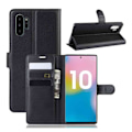 Miniatyrbillede 1 af 5: XJ-Samsung Galaxy Note 10 Pung Etui Sort Læder Skind Cover